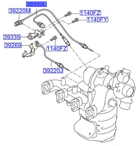Hyundai sonda lambda przednia 1.1 1.4 1.6 1.7 CRDI - 2