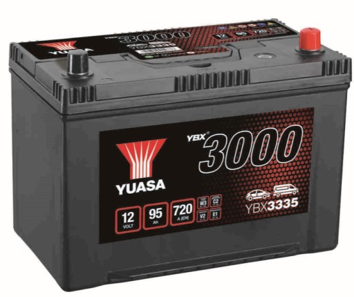 Акумулятор YUASA YBX3335 90AH 720a P + Amper - 1