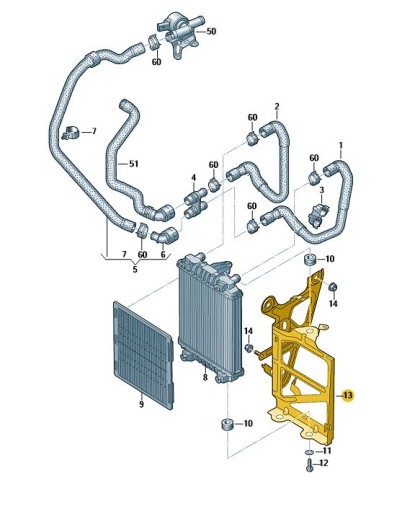 # WSPORNIK DODATKOWEJ CHŁODNICY AUDI A3 Q2 TT GOLF - 4