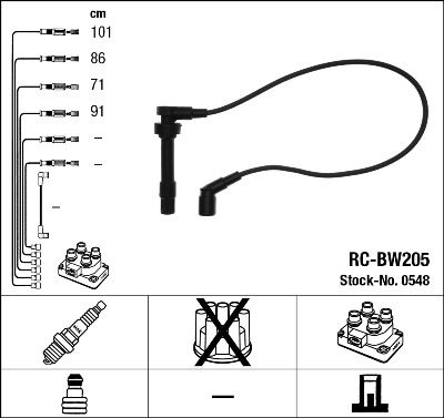 PRZEWODY ZAPŁONOWE NGK RC-BW205 BMW 318 Z3 - 11