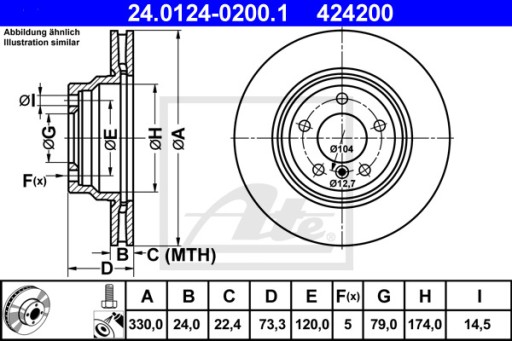 ATE TARCZE PRZÓD BMW 1 E81 E87 3 E90 X1 E84 330MM - 2