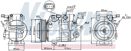 NISSENS KOMPRESOR KLIMAT. 89304 - 6