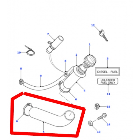 ТРУБА ПАЛИВНОГО БАКА LAND ROVER DEFENDER 87-06 ORIG - 3