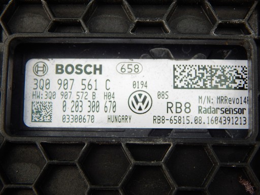 VW AUDI SEAT RADAR SENSOR DISTRONIC ACC 3Q0907561C - 2