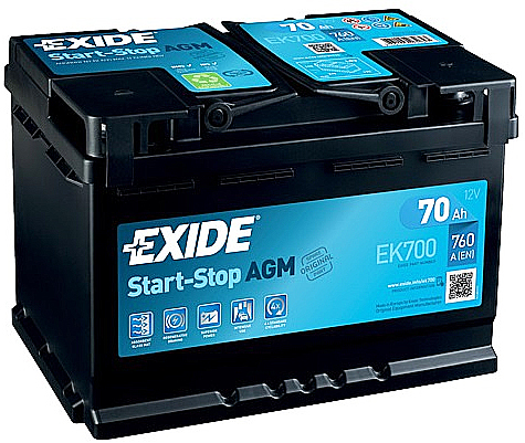 Батарея EXIDE AGM 70ah 760a Старт / Стоп - 4