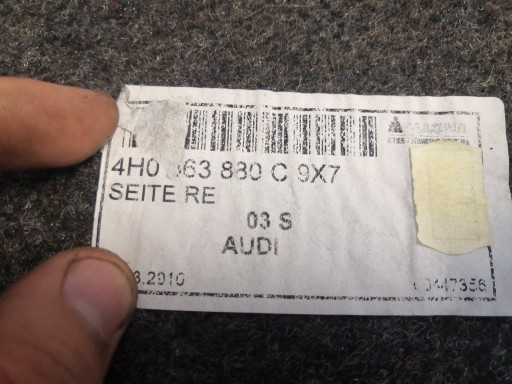 Обшивка багажника Audi A8 D4 4h0863880c - 2