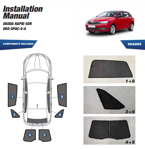 Car Shades Osłona Skoda Rapid Spaceback 2012- - 15