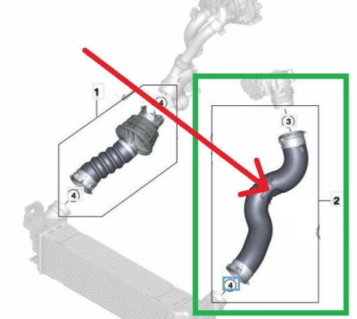 RURA WĄŻ TURBO INTERCOOLERA BMW 5 G30 G31 520D 525 - 2