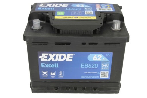 Акумулятор EXIDE 12V 62AH/540A EXCELL p+ - 3