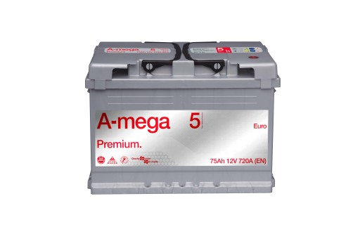 Akumulator AMEGA Premium 75Ah 720A Odlewane płyty - 2