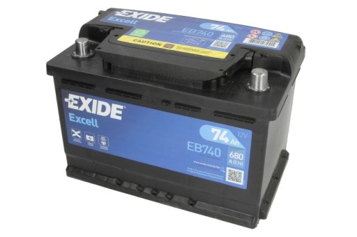 Акумулятор EXIDE 12V 74Ah / 680A EXCELL p+ - 1