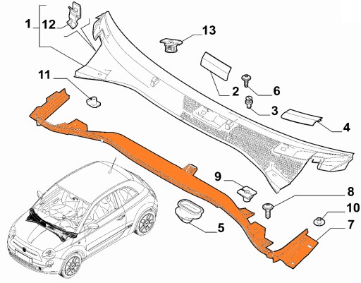 Накладка імітує Fiat 500 2012- - 1