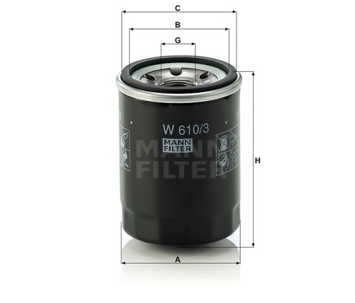 Масляний фільтр Mann-Filter в 610/3 - 3