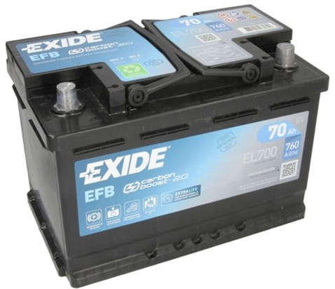 АКУМУЛЯТОР EXIDE EFB EL700 70AH / 760A 12V + P EFB - 1