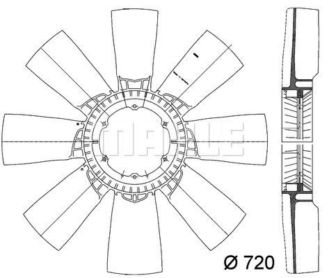 CFW 37 000P MAHLE оригінальне колесо вентилятора, холод - 4