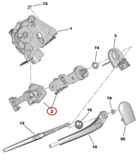 MECHANIZM WYCIERACZEK CITROEN C5 SW KOMBI TYŁ ORYG - 6