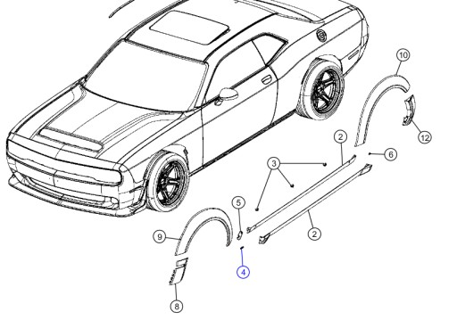 ШТИР БОКОВОЇ СПІДНИЦІ CHRYSLER DODGE 06510123AA - 4