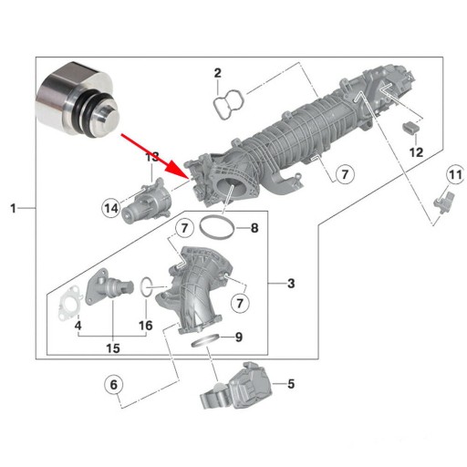 Заглушка впускного колектора BMW F01 F02 X5 E70 N57 - 4