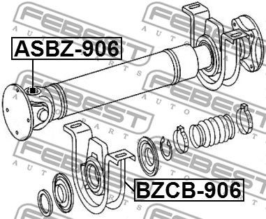 BZCB-906 FEBEST PODPORA WAŁU NAPĘDOWEGO - 3