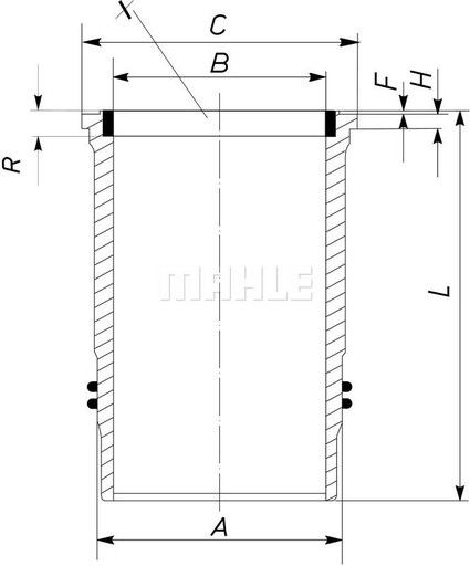 ГІЛЬЗА ЦИЛІНДРА 005 WN 10 01 MAHLE - 2