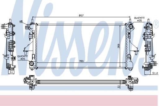 NISSENS КУЛЕР ДЛЯ ВОДИ FIAT DUCATO 06- - 10