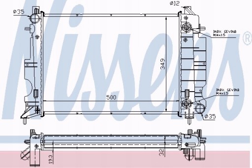 NISSENS CHŁODNICA SILNIKA SAAB 900 93- 2.0 I 16V - 1