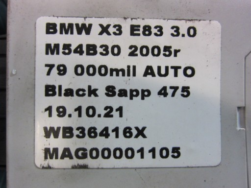 BMW X3 E83 3.0 M54 MODUŁ STEROWNIK KLUCZYK 7549139 - 5