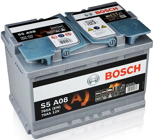 Акумулятор BOSCH S5 AGM 70AH 760A S5A08 START STOP - 1