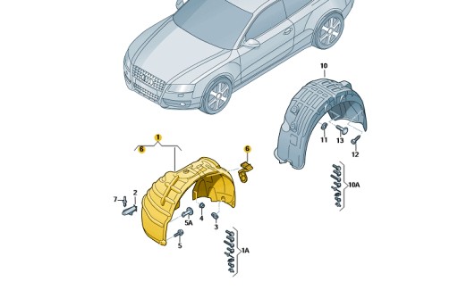 Колісна арка права передня AUDI A4 B8 8K0821172P - 1