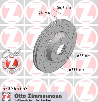 Tarcze Klocki ZIMMERMANN SPORT TOYOTA GT 86 277mm - 2