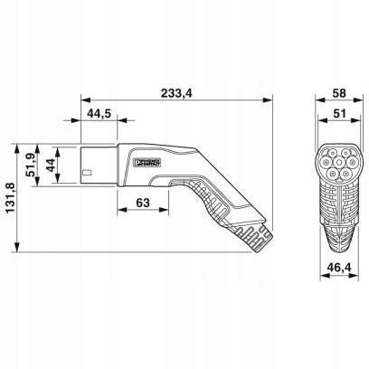 Кабель для зарядки Phoenix Contact typ2 4m 26,6 kW - 2