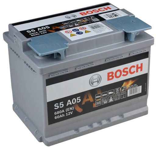 Акумулятор BOSCH S5 AGM 60Ah 680A S5A05 START STOP - 1