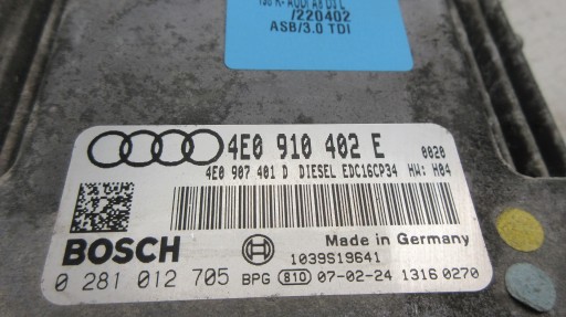 Audi A8 D3 4e0910402e 3.0 TDI комп'ютер двигуна - 3