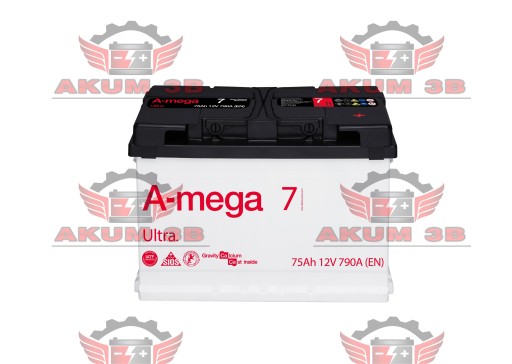 Akumulator AMEGA Ultra 75Ah 790A Odlewane płyty - 2