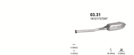 Глушник BMW 3 E36 320i 2.0 E323i 2.5 - 4