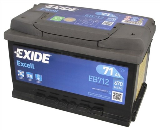 Аккумулятор EXIDE EXCELL 71AH 670A 71 Ah DOJ + WYM - 1