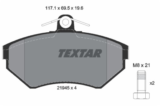 Tarcze Klocki TEXTAR Przód AUDI A4 B5 280mm - 3