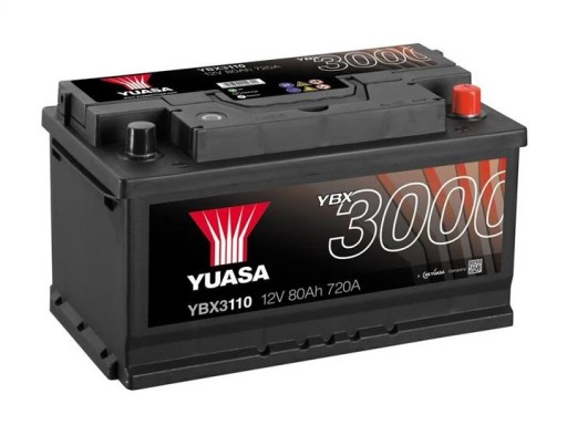 Akumulator Yuasa YBX3000 SMF 12V 80AH 720A(EN) R+ - 1