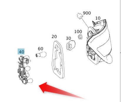 Патрон лампи Світильник лампочки задній правий MERCEDES W204 - 5