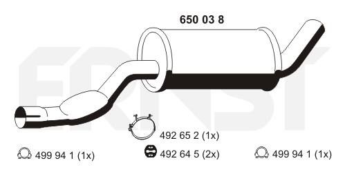 Ernst 650038 середній глушник - 1