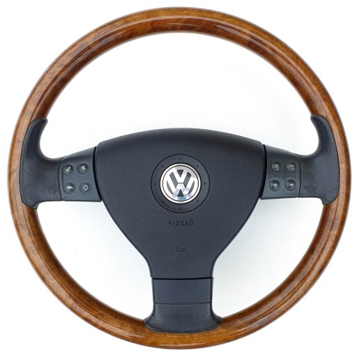 VW Passat B6 kierownica drewno drewniana airbag - 1