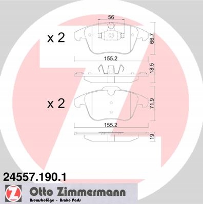 Диски колодки ZIMMERMANN передні CITROEN C4 II 302MM - 3