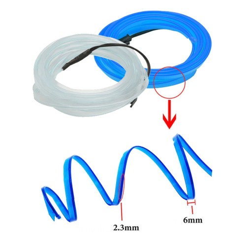 2M ОПТИЧЕСКОЕ ВОЛОКНО EL WIRE LED ПОЛОСА ОКРУЖАЮЩЕГО СВЕТА - 3