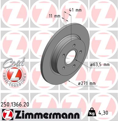 ZIMMERMANN TARCZE+KLOCKI P+T FORD FOCUS MK3 III - 14