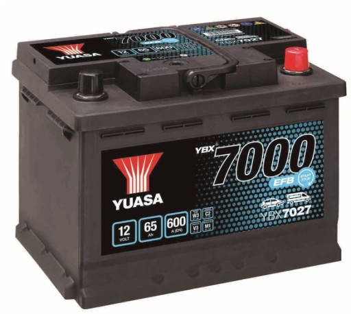 Акумулятор YUASA EFB YBX7027 65AH 600A START-STOP P + AMPER - 1