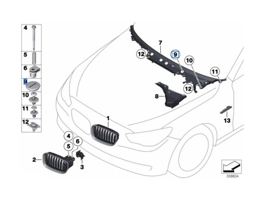 BMW OE заглушка накладка ASO - 2