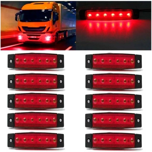 10x 6led 12V 24V світлодіодні габаритні лампи - 8