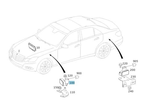 Оригінальний датчик удару MERCEDES-BENZ C W204 - 2