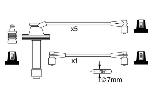 PRZEWODY KABLE ZAPŁONOWE BOSCH do VOLVO V70 I 2.4 - 6