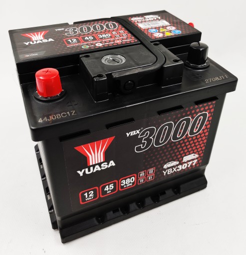 Akumulator Yuasa YBX 3077 12V 45Ah 380A L+ - 1